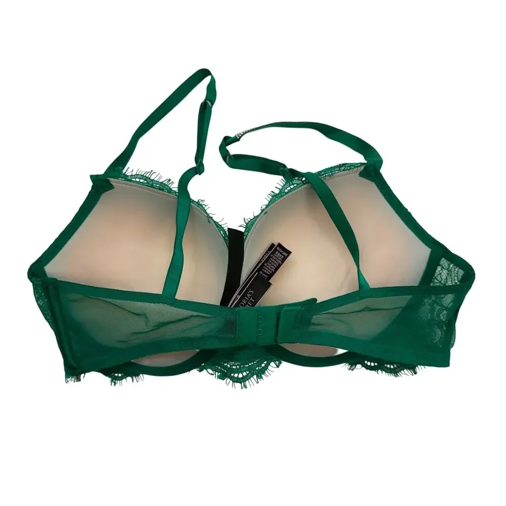 Victoria's Secret Green Rhinestone Very Sexy Push Up Bra 34C